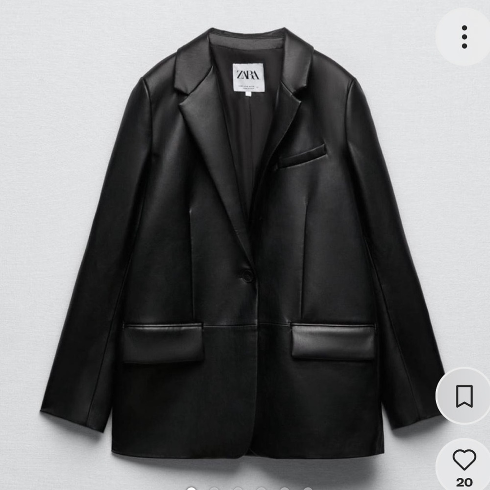 Zara Faux Leather Blazer